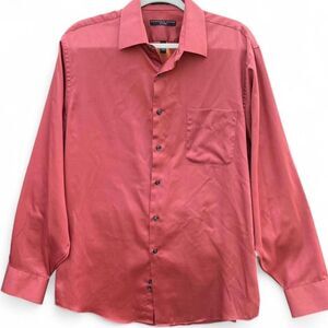 Geoffrey-beene Men's Coral Business Button Down Shirt Size L